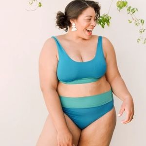 NWT Knix blue swim top south beach Santorini large